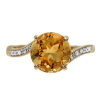 Citrine and Diamond Ring - Size 7 202//202